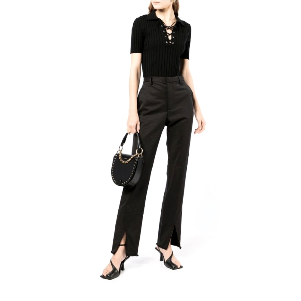 Dion Lee Fray Trim Trousers Size US 8 Quiet Luxury Streetwear Whimsigoth